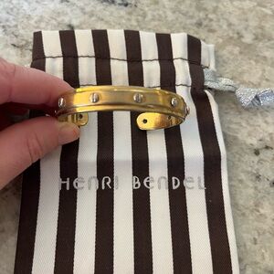 Vintage Henri Bendel Brushed Gold and Silverer Tone Screw Cuff Bracelet